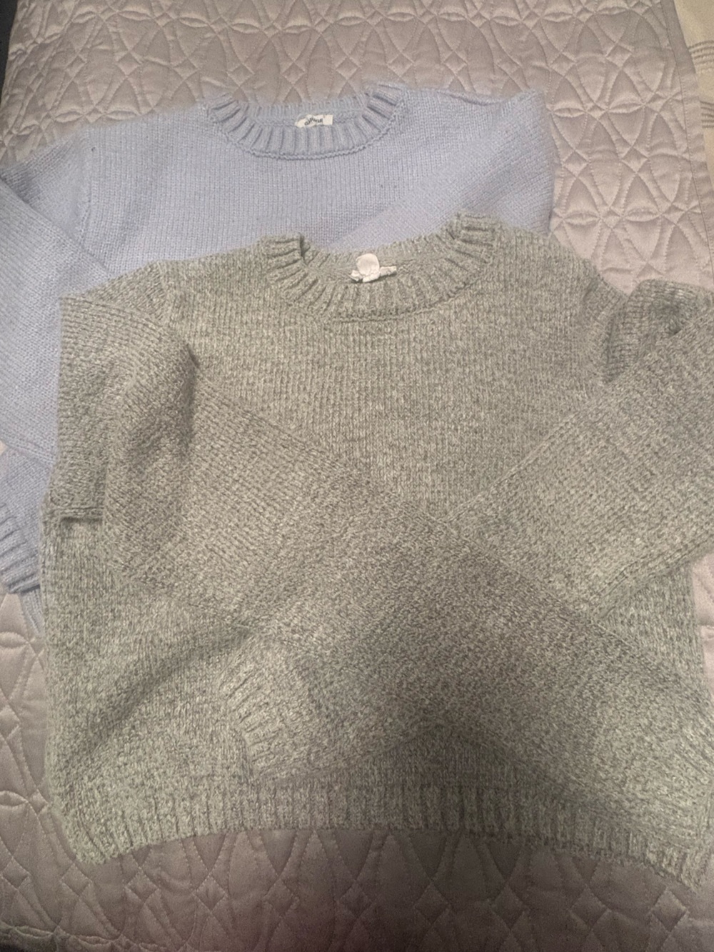 GARAGE- 2 Cozy Crewneck Women's Sweater - gray and blue